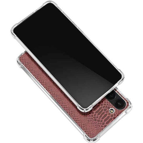 Marsala Snake Skin Galaxy S24 FE Clear Case